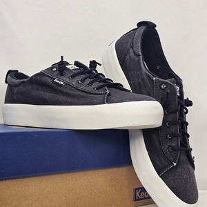 Keds Women's Kickback Canvas Casual Sneakers Size 5 Black NWT